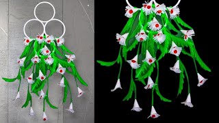 Hiasan dinding unik dari barang bekas seperi sedotan dan gelas plastik | wall hanging with straw