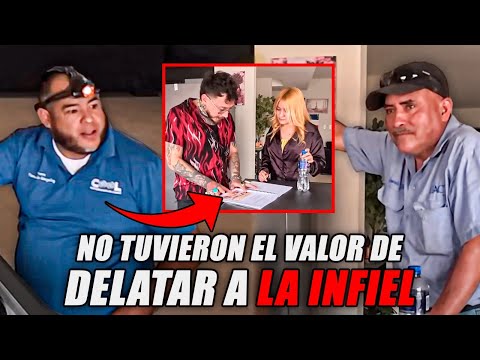 MUJER TIENE A SU AMANTE ESCONDIDO DELANTE DE TRABAJADORES (BROMA)