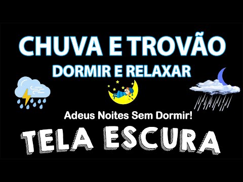 Tela Preta Chuva para Dormir 🌧 Barulho de Chuva Forte no Telhado 🌧 Tela Escura para Vença a Insônia