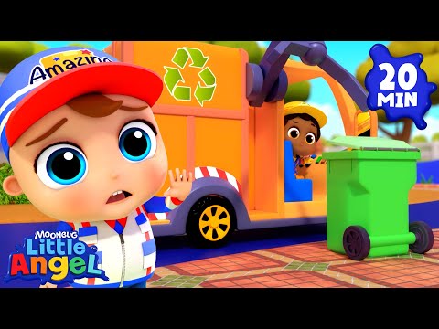 Wheels On the Garbage Truck ♻️ | Little Angel And Friends Kid Songs