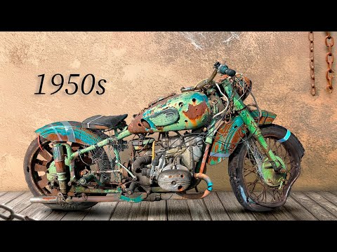 Restoration abandoned Motorcycle from 1950s | Rusty Heavy 750cc Motorcycle Repairing