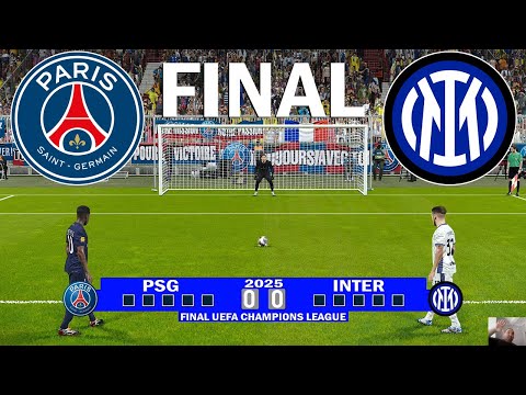 PSG vs INTER MILAN FINAL 2025 FULL PENALTY SHOOTOUT - UEFA Champions League - PES gameplay