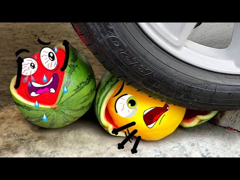 EXPERIMENT Car vs Chicken, Watermelon, Balls | Crushing Crunchy & Soft Things | Woa Doodles