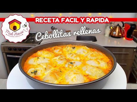 CEBOLLAS RELLENAS de carne  y verdura EN POCOS MINUTOS