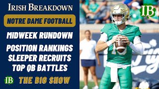 Notre Dame Midweek Rundown - Recruiting Sleepers, Position Group Rankings, QB Battles