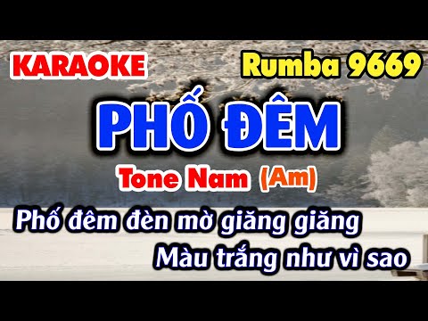 Karaoke PHỐ ĐÊM Tone Nam (La thứ) Nhạc Sống KLA Rumba Hải Ngoại 9669