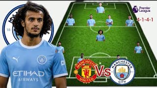 Ayyoub Bouaddi To Start ~ Man United Vs Man City Potential 4-1-4-1 Line Up In EPL Match week 4