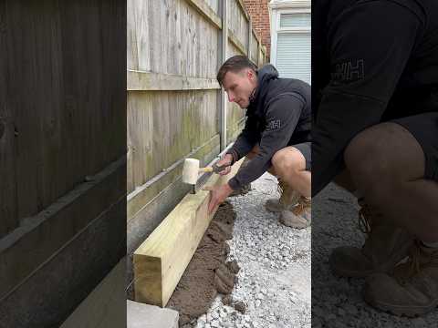 How to do sleeper beds! #diy #landscaping #landscaper #construction #gardenproject
