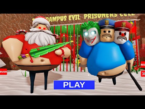 NEW SANTA CLAUS BARRY'S PRISON RUN! SCARY OBBY ALL JUMPSCARE #roblox #obby