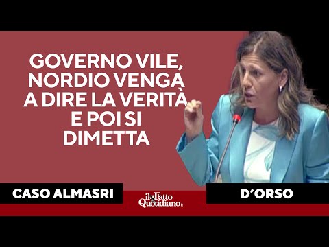 D'Orso sul caso Almasri: "Governo vile, Nordio venga a dire la verità e poi si dimetta"