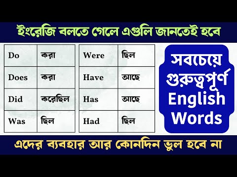 সবচেয়ে গুরুত্বপূর্ণ English Words | ইংরেজি বলতে গেলে এগুলি জানতেই হবে