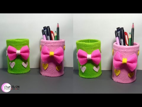 Membuat Tempat Pensil dari Kaleng dan Kain Flanel // Ide Kreatif Tempat Pensil