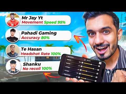 I TRY ESPORT PLAYER SENSITIVITY FOR 99% HEDASHOT  😲