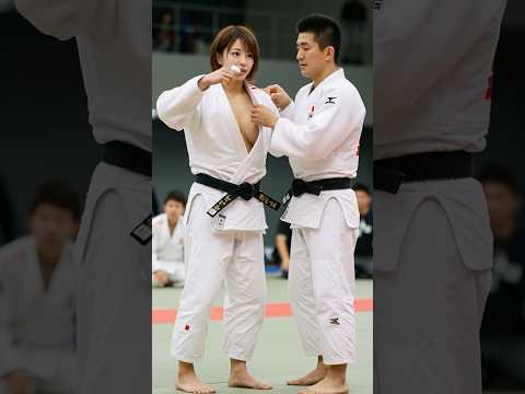 試合中に相手の襟を正す柔道家#ai #athlete #judo #美女 #sports