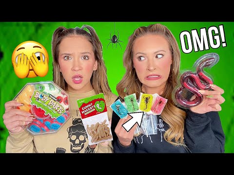 Trying the WORLDS WEIRDEST Halloween Candy so YOU don’t have to 🍫🫣🕷(LIVE BUGS?!)