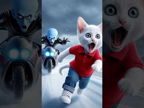 Cute Robot Saved the Kitten!? 😱 #catstory #meow #catadventures