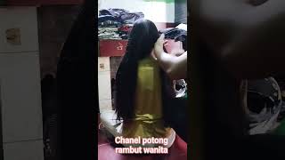Hairplay Wanita berambut panjang sebelum di potong pendek #haircut