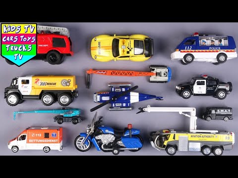 Learn Names & Sounds of Emergency Vehicles Toys for Kids + More Fun Videos