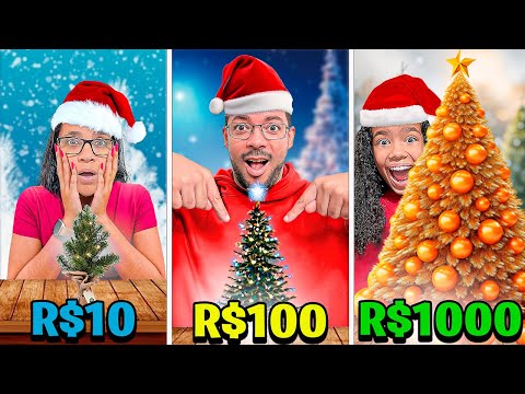 QUEM MONTAR A MELHOR ÁRVORE DE NATAL DE R$10, R$100 e R$1000 REAIS VENCE!!