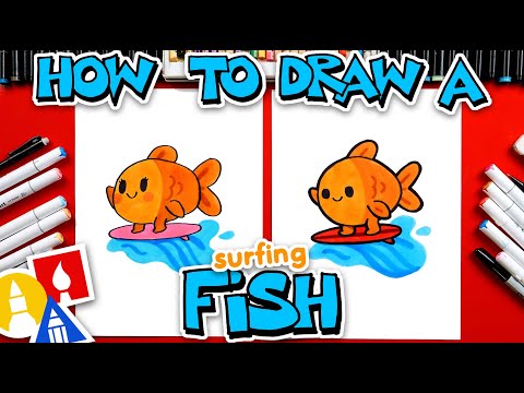 How To Draw A Fish Surfing