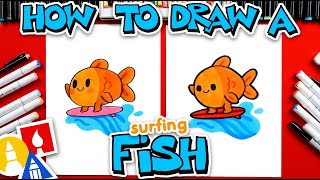 How To Draw A Fish Surfing