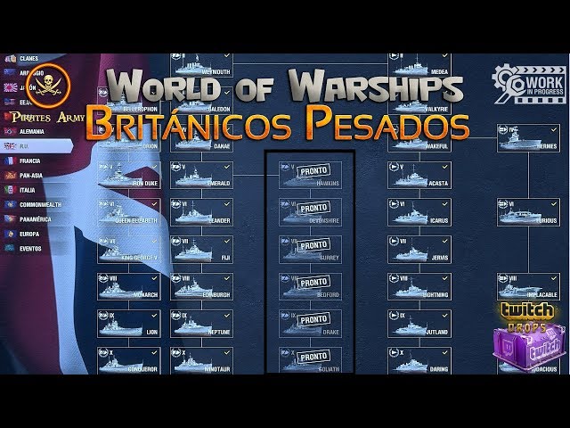 World of Warships Español - Cruceros Pesados Británicos en Acción - WiP