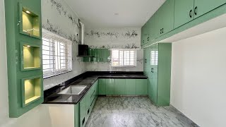 Green Modular Kitchen Design🔥🔥16x10feet size with Dining Space 👌
