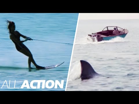 Jet-Skiing Woman = Candy On A Stick To A Hungry Shark! | Jaws 2 (1978) | All Action