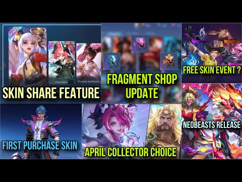 Skin Share သုံးလို့ရမဲ့အကြောင်း ကဒ်ကြီးသုံးပါးနဲ့ ဝယ်လို့ရမဲ့ Skin များ Hero များ Update အသစ်များ 🤩