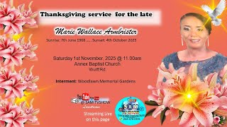Marie Wallace Armbrister Funeral Service