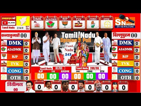 Tamil Nadu Assembly Elections  Opinion Poll | AIADMK , DMK , NDA DMDK, BJP, Mk styling, modi SPA TVK
