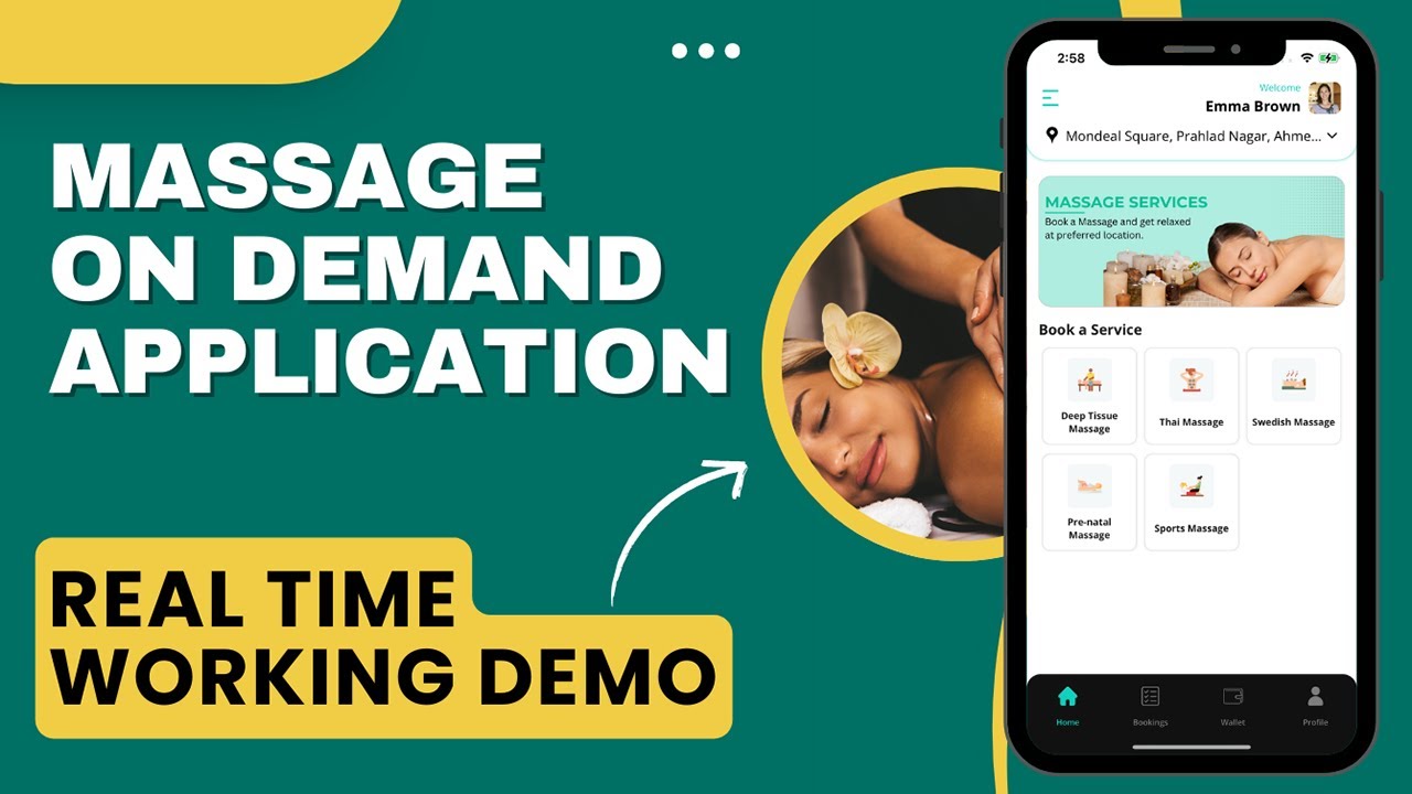 massage therapist booking app demo Video