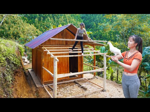 TIMELAPSE--65 Days Young Girl Turns Abandoned House Into Beautiful Log Cabin /Start To Finish
