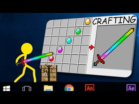 Stickman Minecraft Animation RAIBOW SWORD CRAFT Stickman vs Minecraft