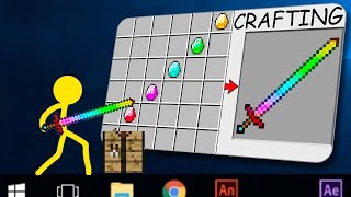 Stickman Minecraft Animation RAIBOW SWORD CRAFT Stickman vs Minecraft