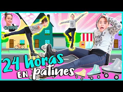 24 HORAS en PATINES ⛸ Paso UN DÍA ENTERO en PATINES y ME CAIGO 😣 CLODETT