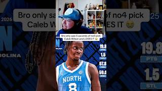 Bro only saw 5 seconds of no4 pick Caleb Wilson and LOSES IT 😭 #nba #nbadraft #bulls #calebwilson