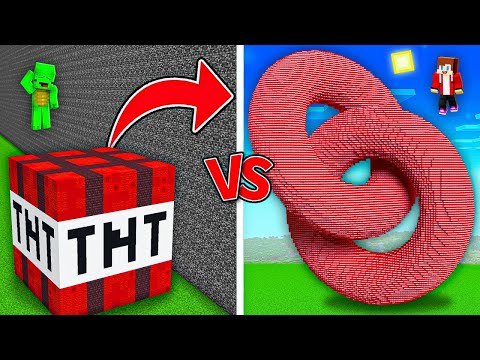 JJ vs Mikey : NOOB TNT Mikey vs CHEATER TNT JJ Build Battle in Minecraft ?! - Maizen JJ Mikey!