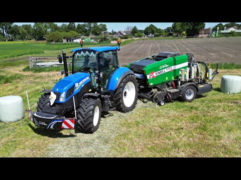 Balen Persen en Wikkelen | New Holland T5.115 + Knoll MidiFix II | Jan van Norel | 2025