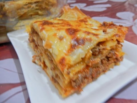 لازانيا باللحم المفروم / كراتان / مع طبخ ليلىLasagne à la viande hachée