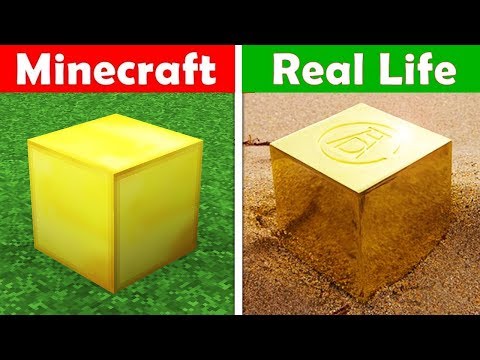 GOLD BLOCK IN REAL LIFE! Minecraft vs Real Life animation CHALLENGE