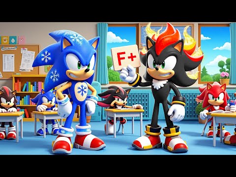 Elemental ICE SONIC Get An F On His Test SHADOW Please Don't Laugh🤣 - Sonic The Hedgehog 3 Animation