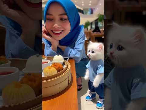 KUCING KECIL LUCU SUKA DIMSUM #kucingkecillucu #dimsum #animasi #ai #feedshorts
