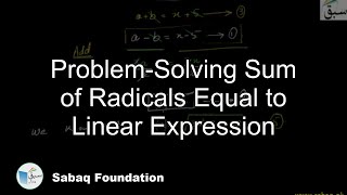 Problem-Solving Sum of Radicals Equal to Linear Expression