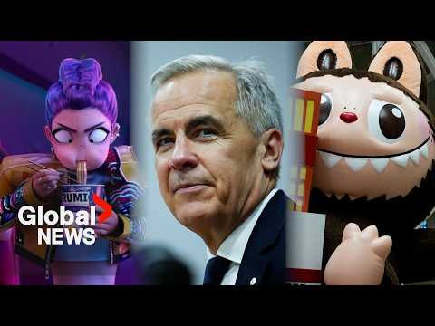 YouTube video thumbnail: Labubus, Trump's Tariffs and K-pop: What Canadians Watched on Youtube in 2025