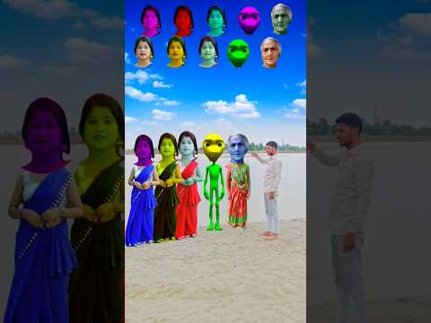 Dancing cute bhabhi, green alien, Dancing dadi &Me Correct Head Matching Funny Vfx Magic #shorts