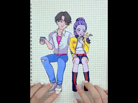 KPOP DEMON HUNTERS HUNTRIX JUMI and SAJA BOYS JINU | Sticker Book DIY #huntrix #sajaboys #golden