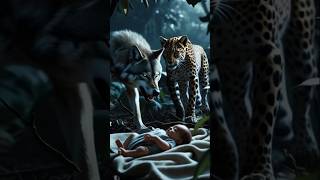 Monkey saved Baby #monkey #baby #ytshorts #virlshort