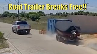 Boat Trailer Breaks Free!! | Boneheaded Boaters of The Week