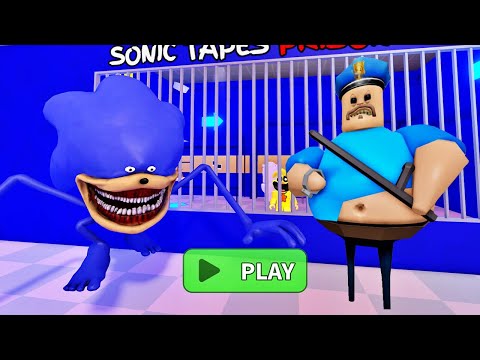 SONIC TAPES BARRY'S PRISON RUN! SCARY OBBY FULL GAME ALL JUMPSCARES #roblox #obby